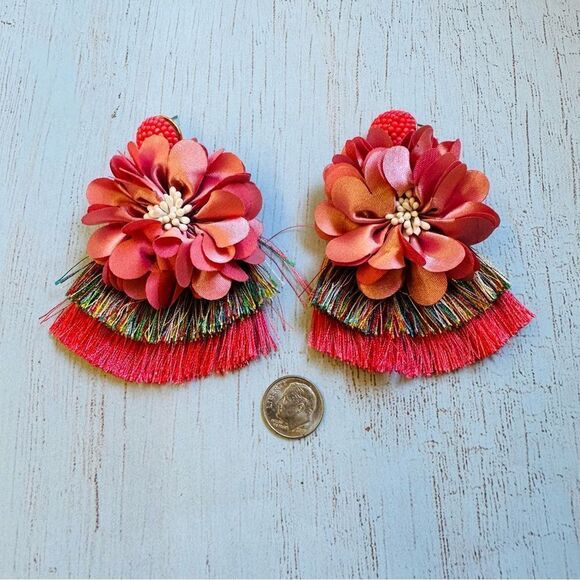 Flower Tassel Earrings - Picture 1 of 2